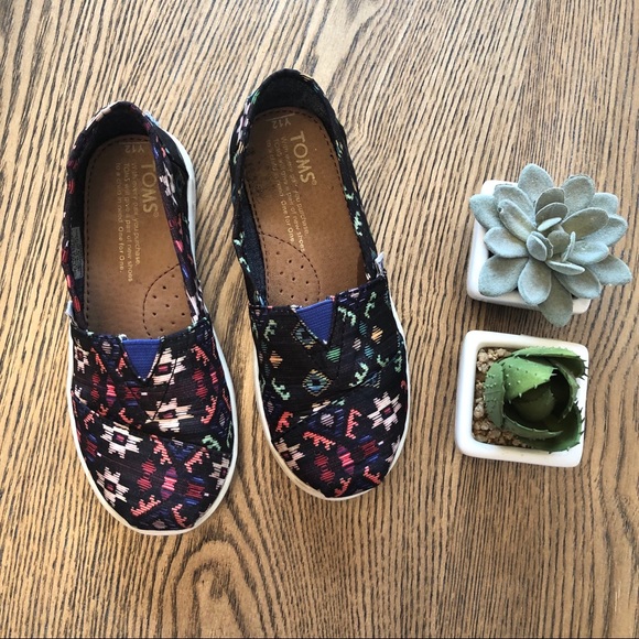 Toms Youth Printed Canvas Slip On Sneakers Y12 - Picture 4 of 8